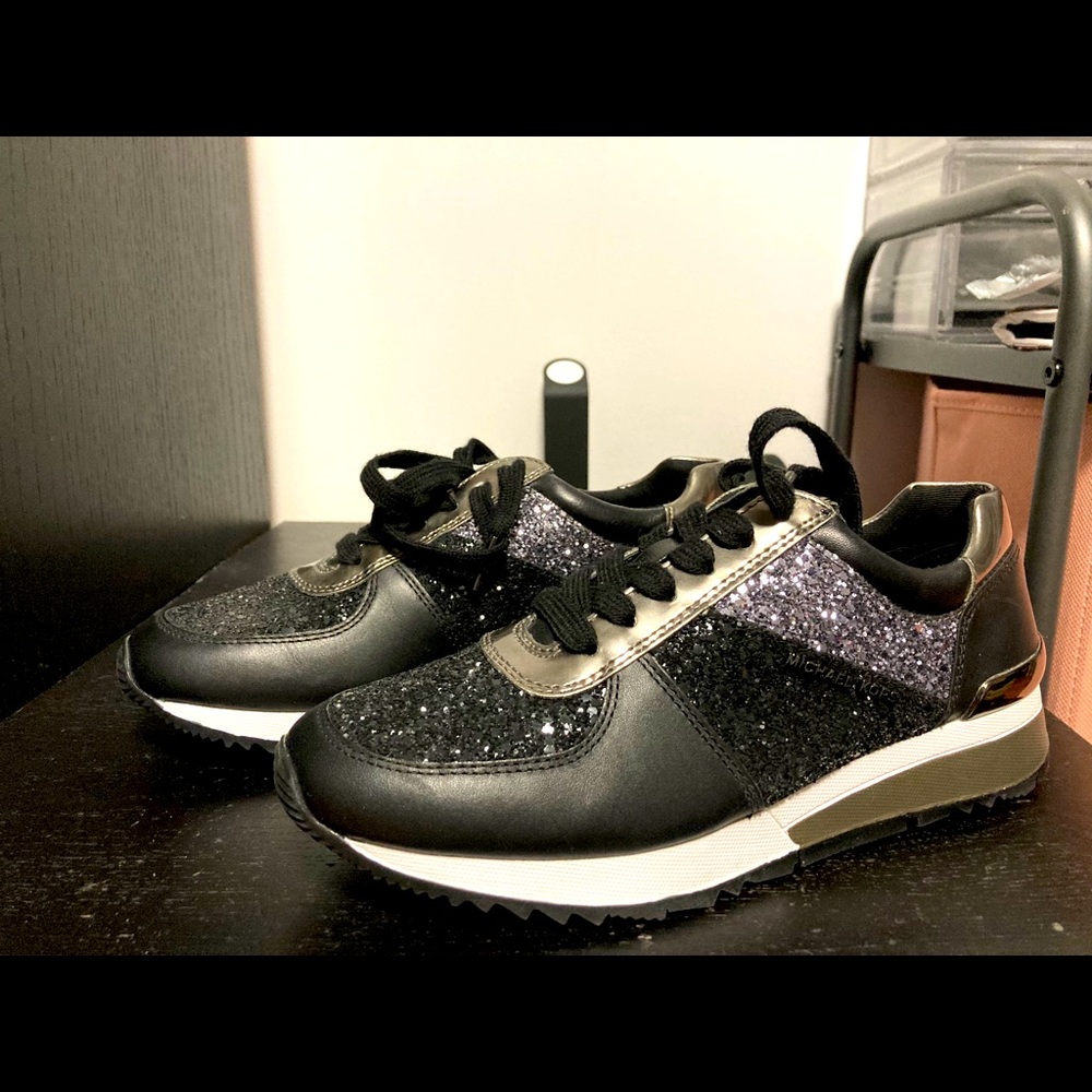 Black and Silver Sparkly Casual Sneakers